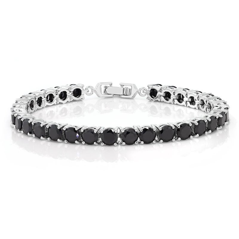 GEM STONE KING Sparkling Multi-Color Round Cubic Zirconia CZ Women's Tennis Bracelet (7.50 cttw, 7 Inch), Black - Image 1
